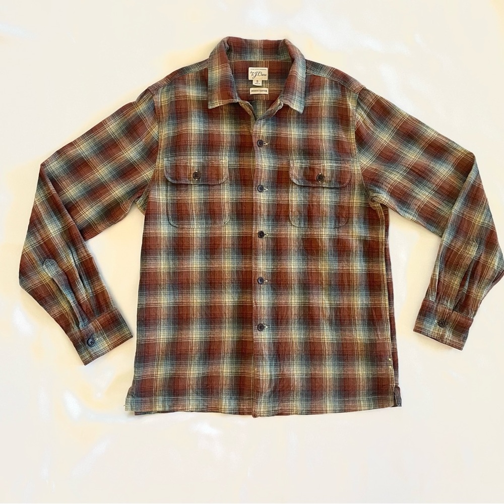 J. Crew Shirt Men’s Plaid Rustic Cotton Button-Up Small